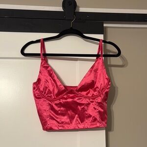 Pink Satin Corset Top
